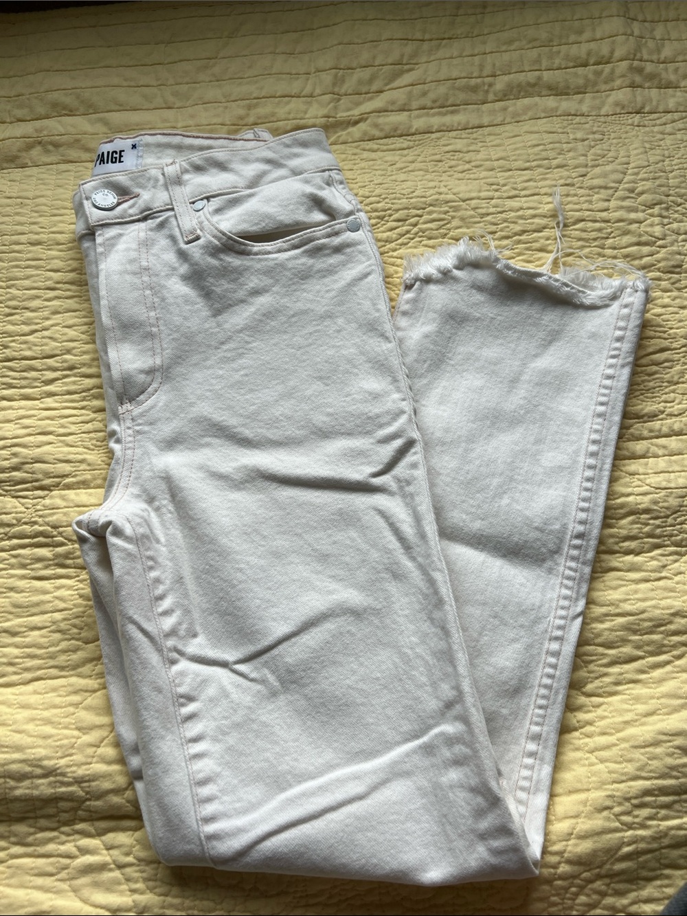 Paige Hoxton Straight Ankle White Jeans